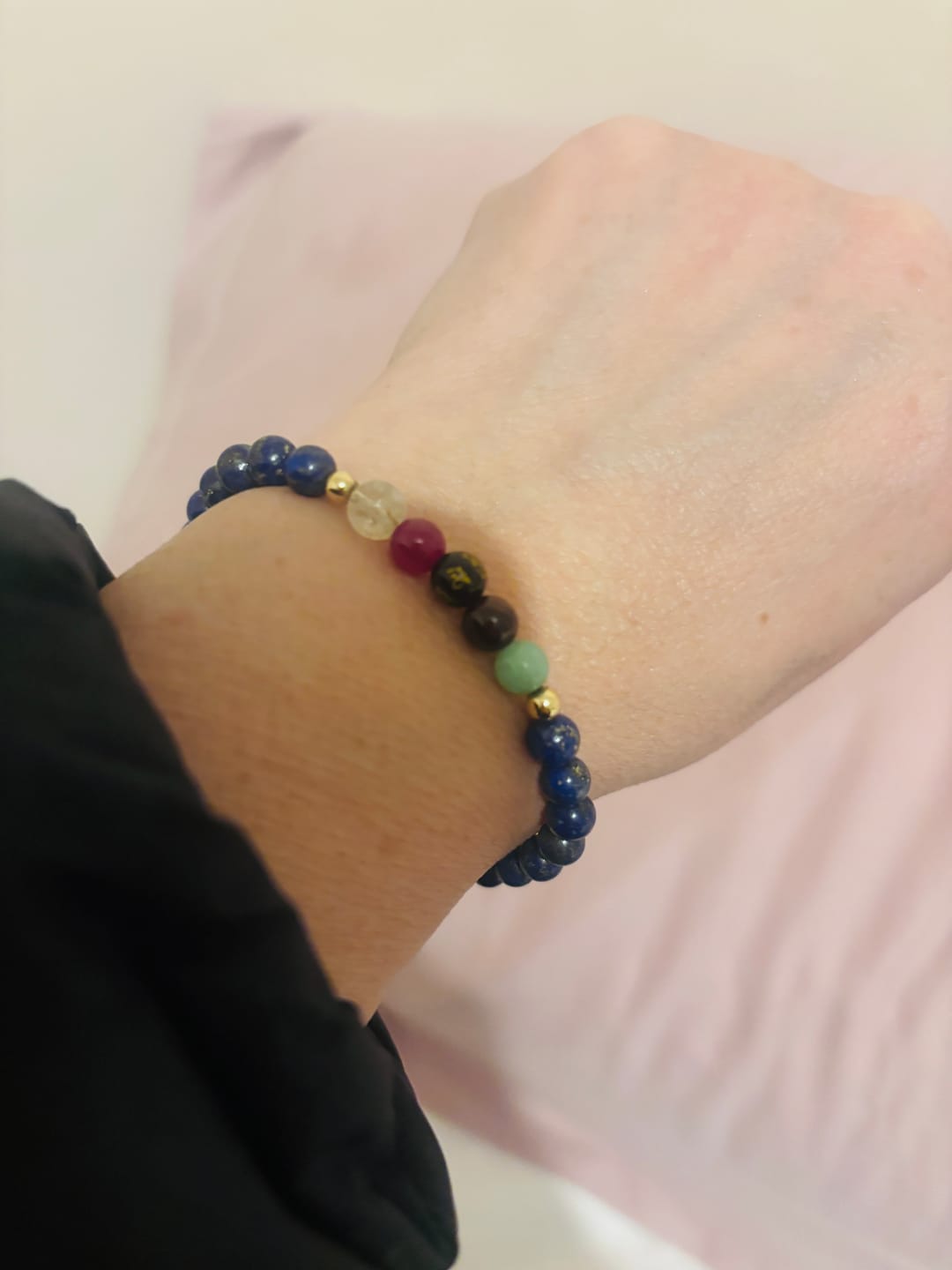 Customer photo review of Mega Wealth Lucky 7 Gemstone Bracelet With REAL Gold