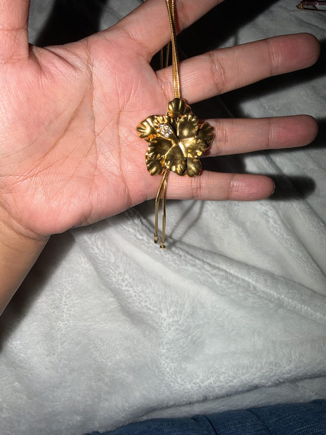Customer photo review of Hibiscus Petal Necklace