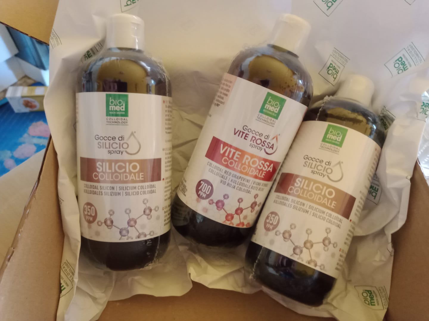 Customer photo review of Collagene colloidale spray sublinguale 1200 ppm - 500 ml