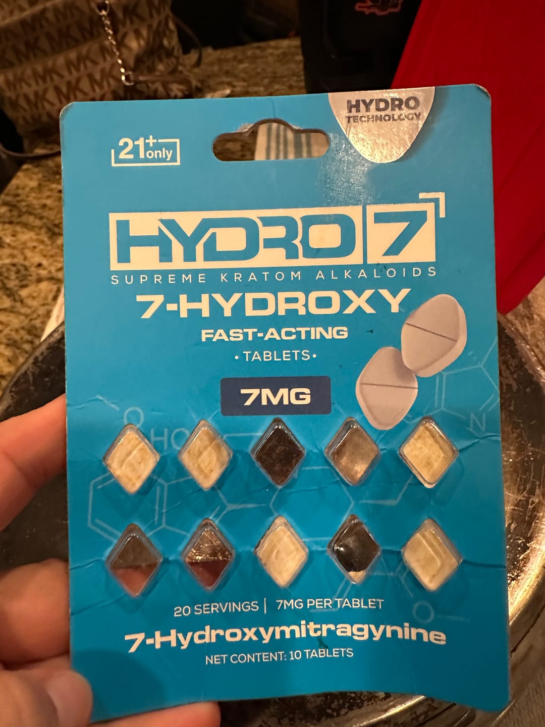 Customer photo review of 7-Hydroxy Tablets - 7MG (10 Count) 70MG
