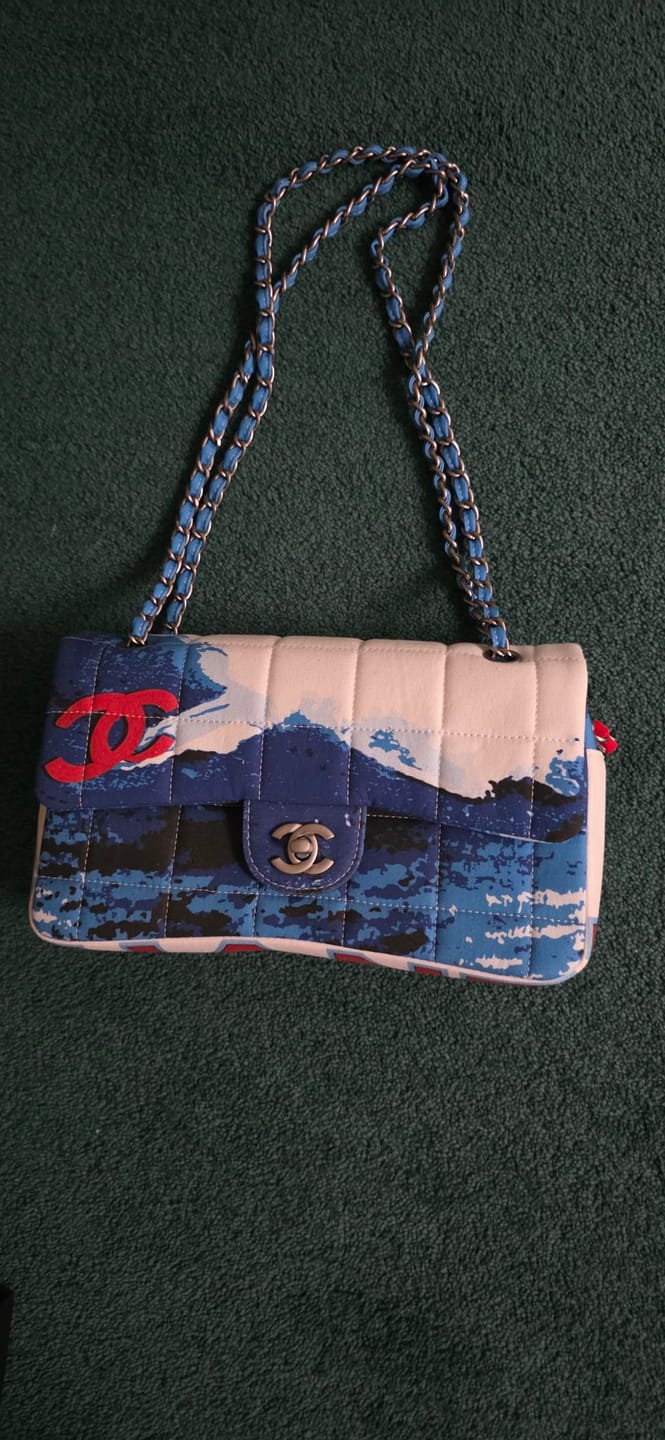 Customer photo review of Chanel 2026 Surf Bag 25cm Blue White Canvas