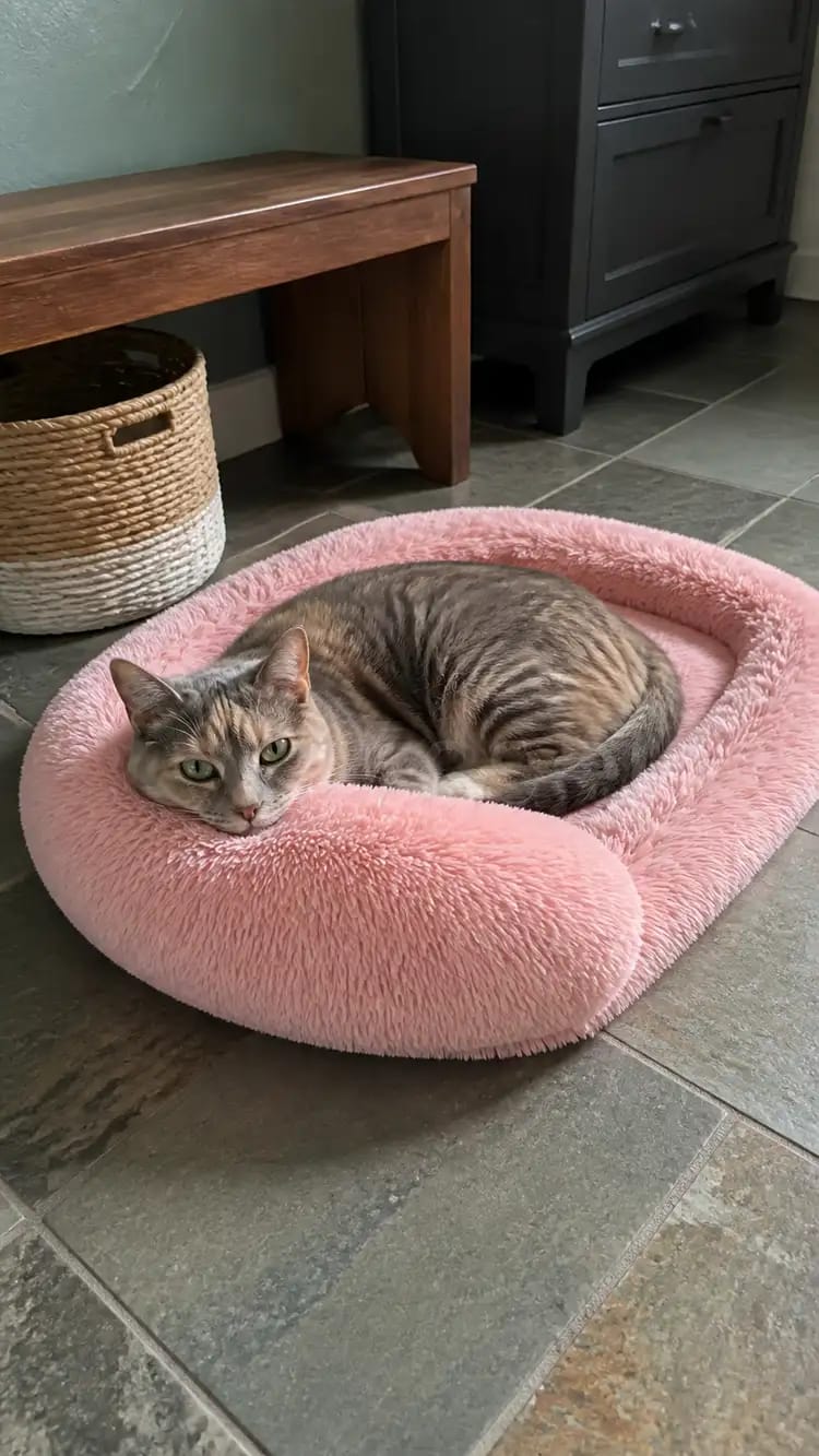 Customer photo review of SnuggleSoft Orthopedic Calming Pet Bed