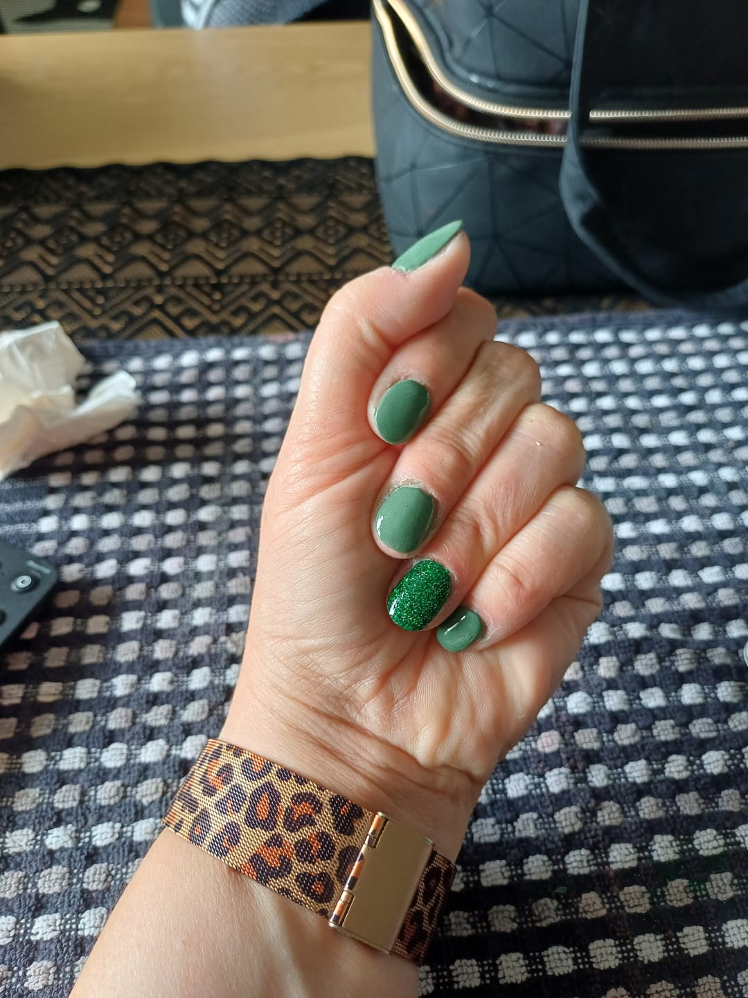 Customer photo review of Warm Olive Dipping Powder