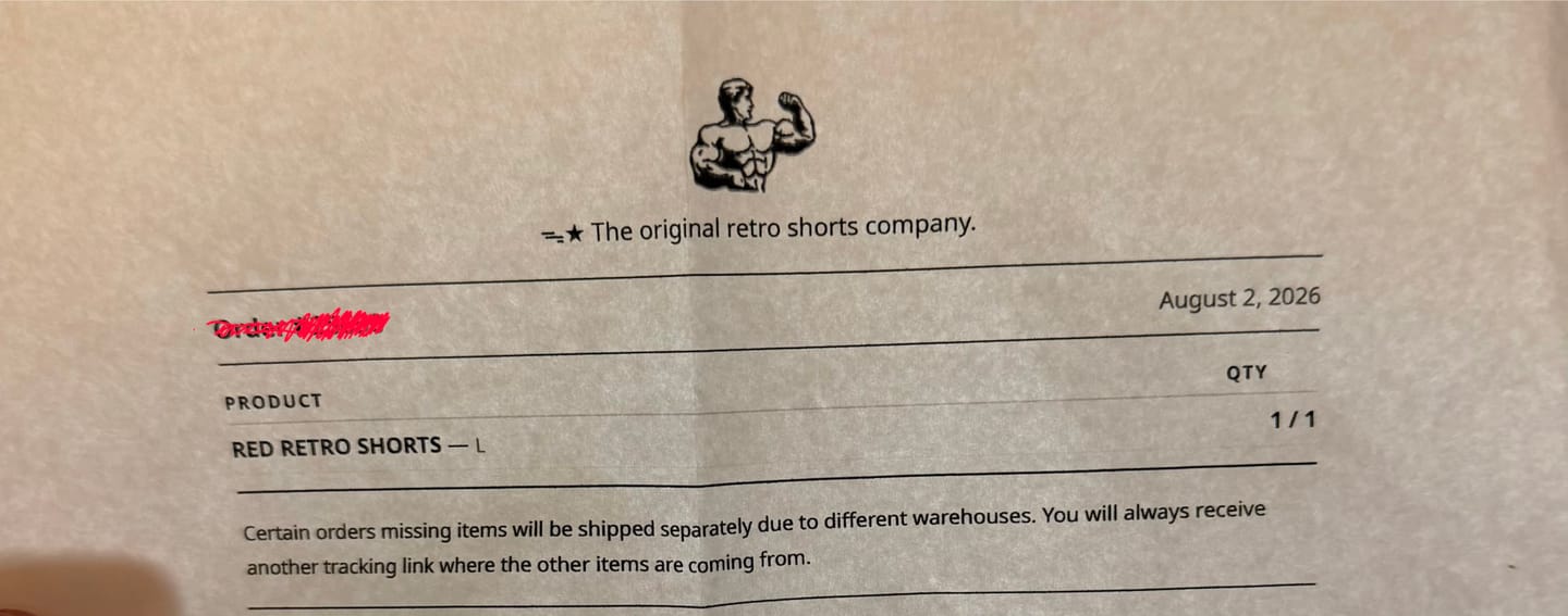 Customer photo review of RED RETRO SHORTS