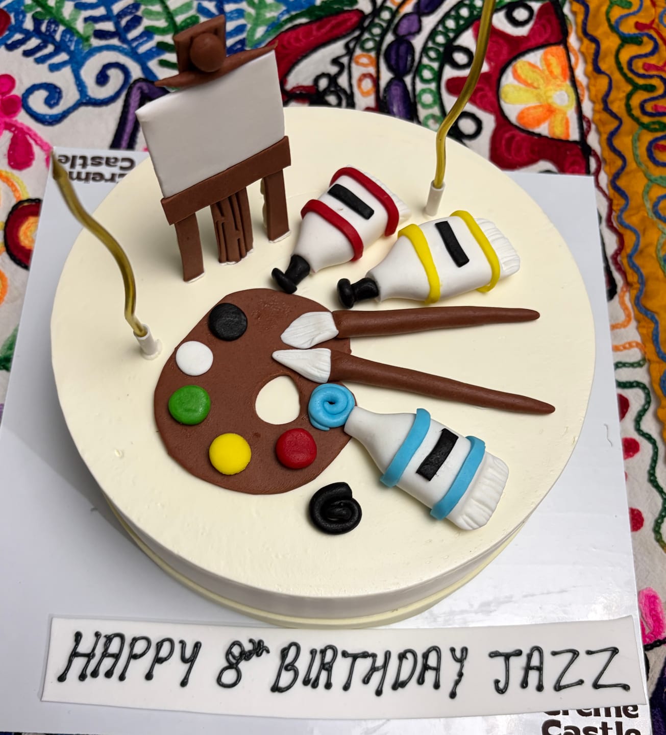 Customer photo review of Painting Theme Cake
