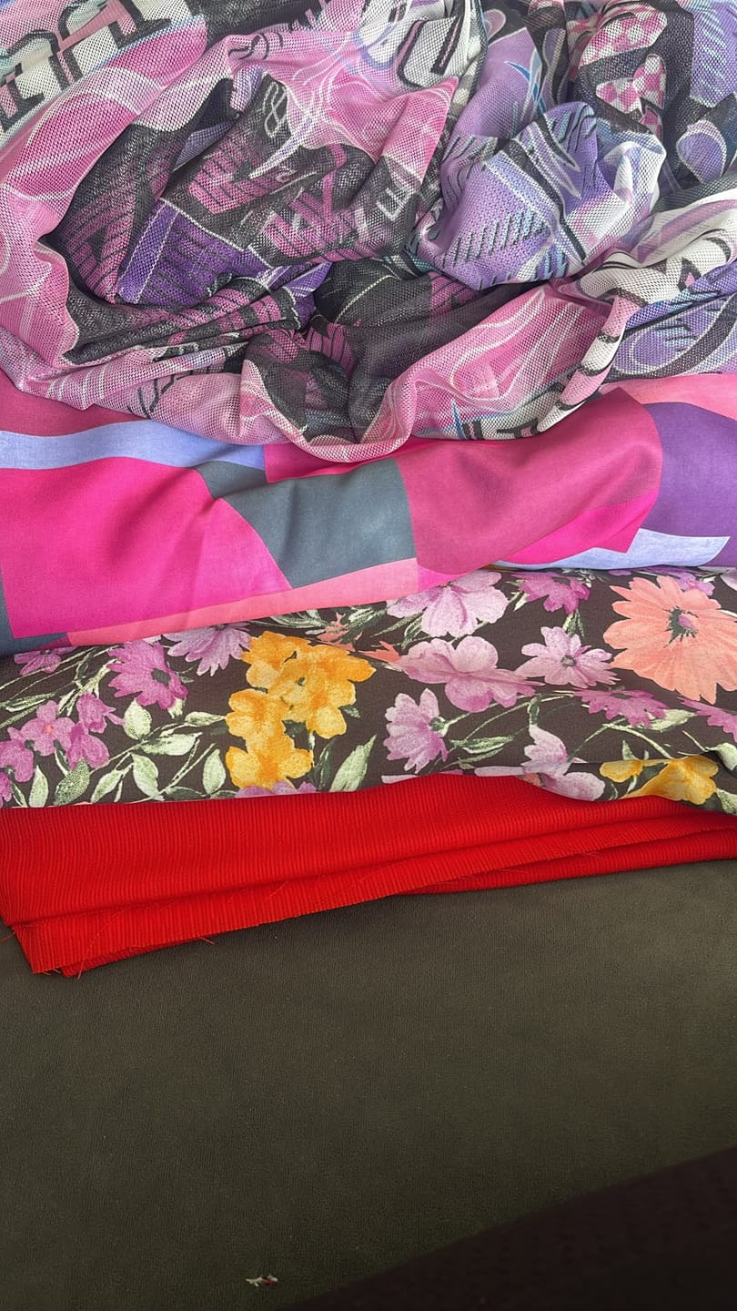 Customer photo review of 1kg Mixed Remnants Fabric Bag- Huge Variety
