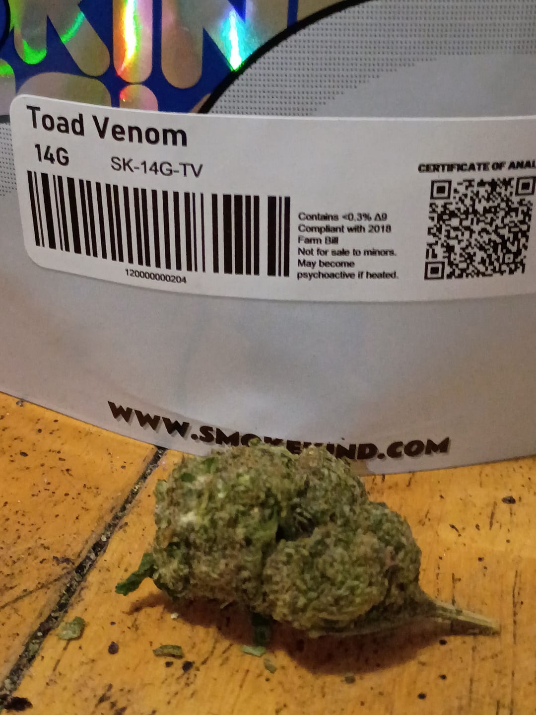 Customer photo review of Toad Venom - 14 Grams - Indica