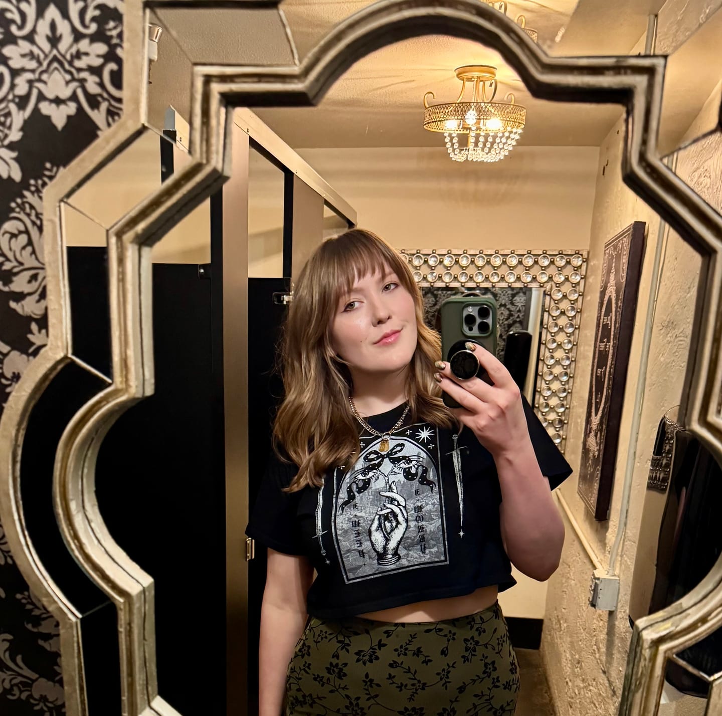 Customer photo review of I Worry, I Weep Crop Tee