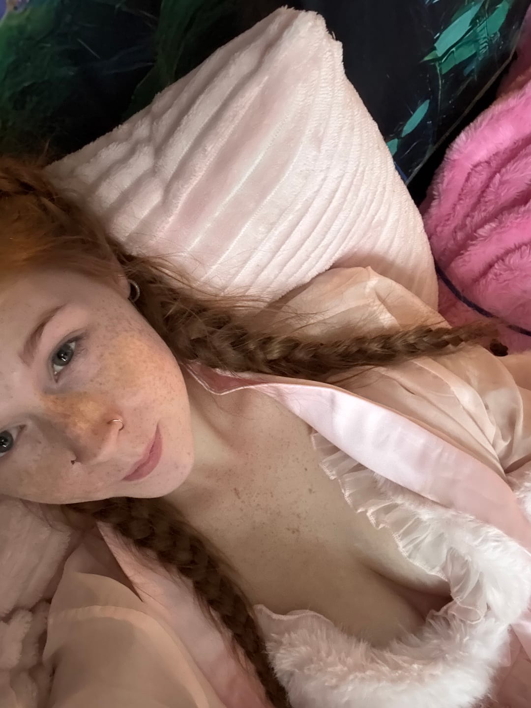 Customer photo review of Rosé Princess Fur Chiffon Robe