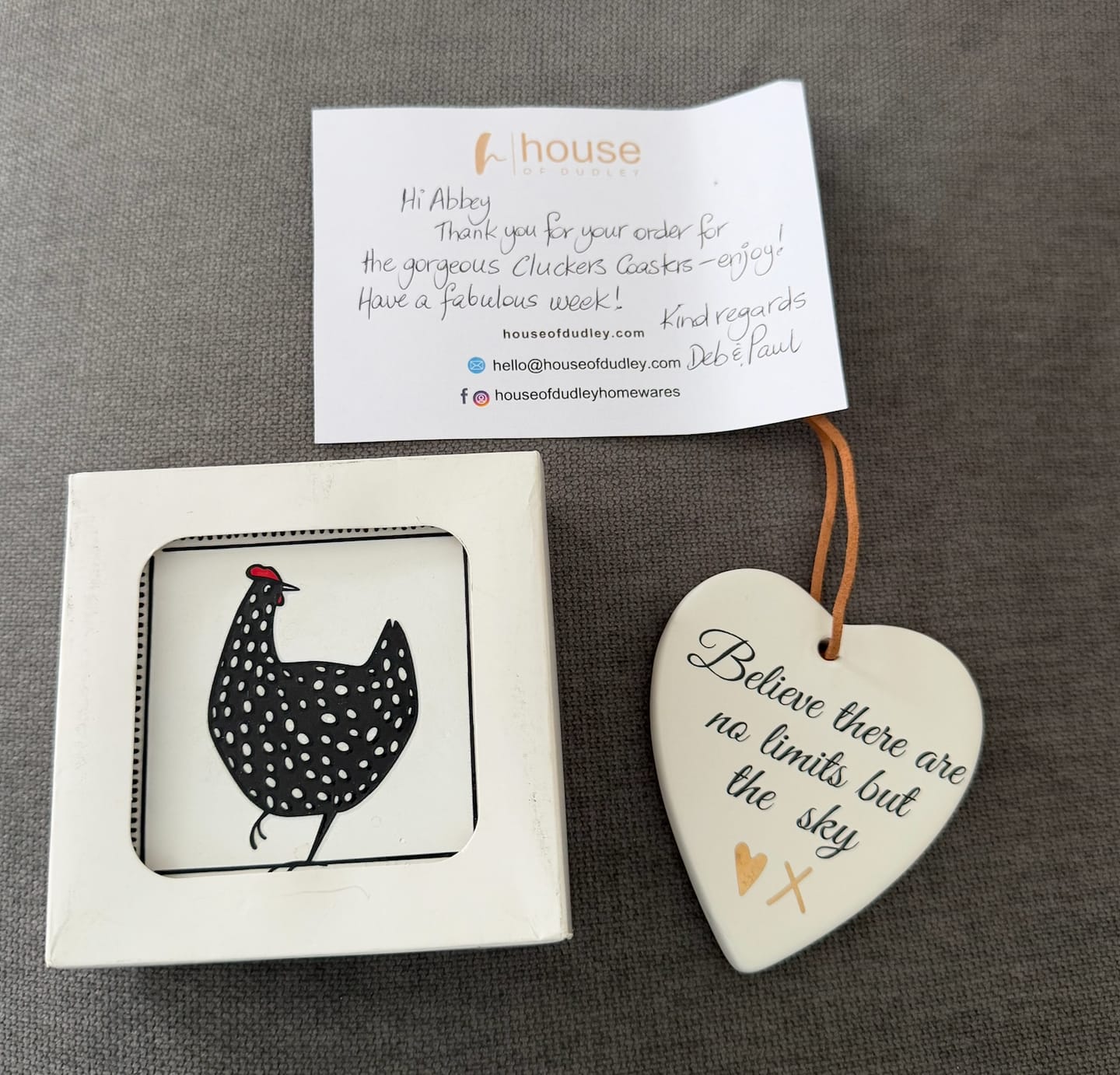 Customer photo review of Cluckers Coasters – Set of 4