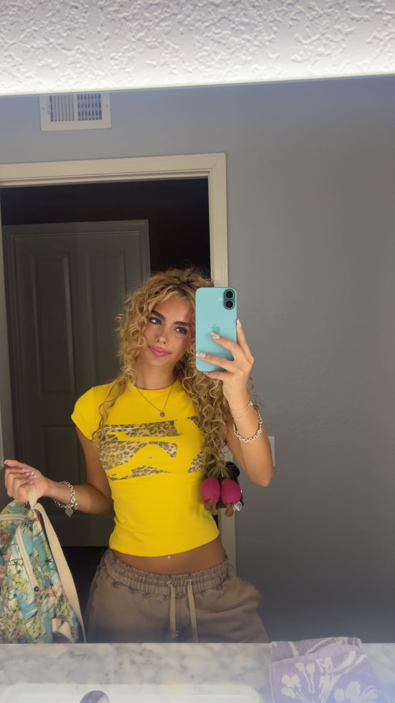 Customer photo review of Leopard Silhouette Baby Tee-568