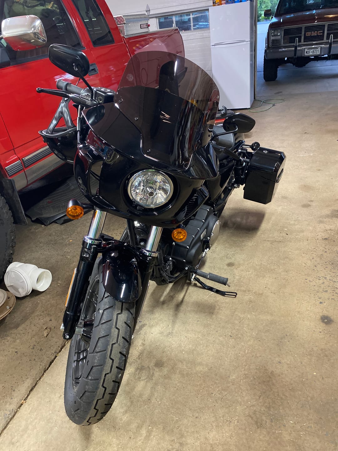 Customer photo review of Viking Darkin Motorcycle Fairing for Harley Sportster Forty Eight Gloss Black