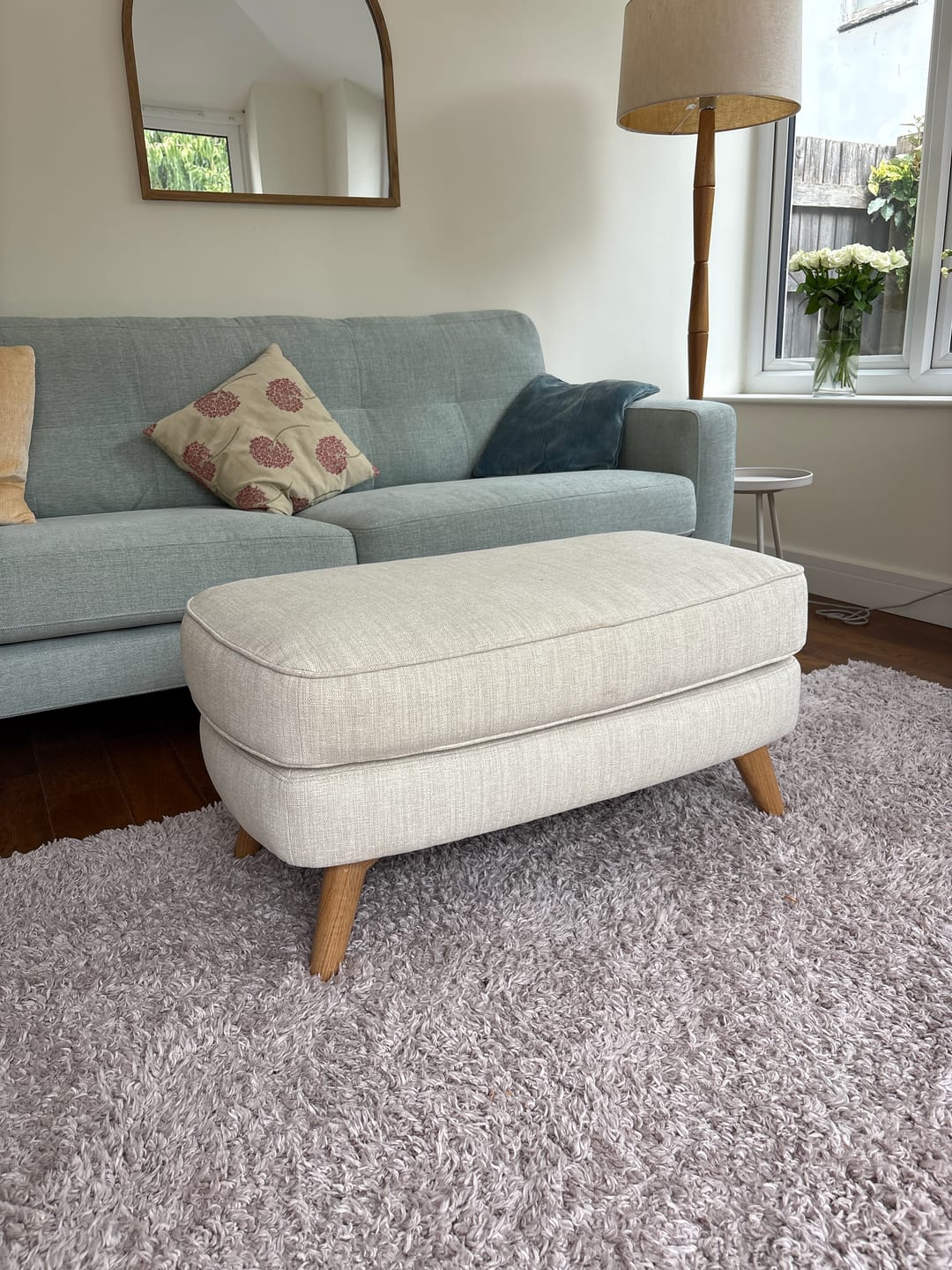 Customer photo review of Barbican Rectangular Footstool, Aquaclean Matilda Natural
