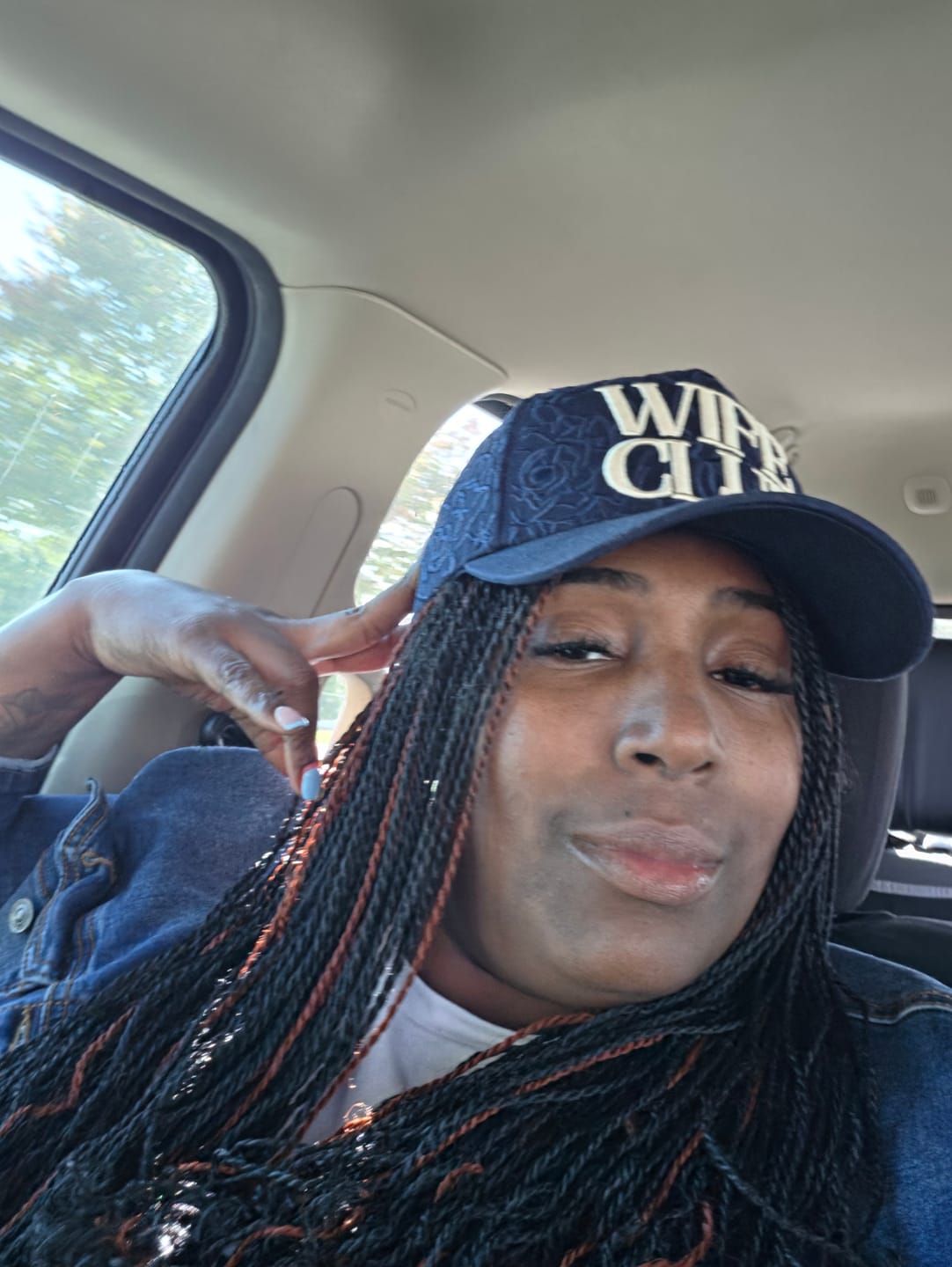 Customer photo review of Wife Club Snapback - Navy Bloom
