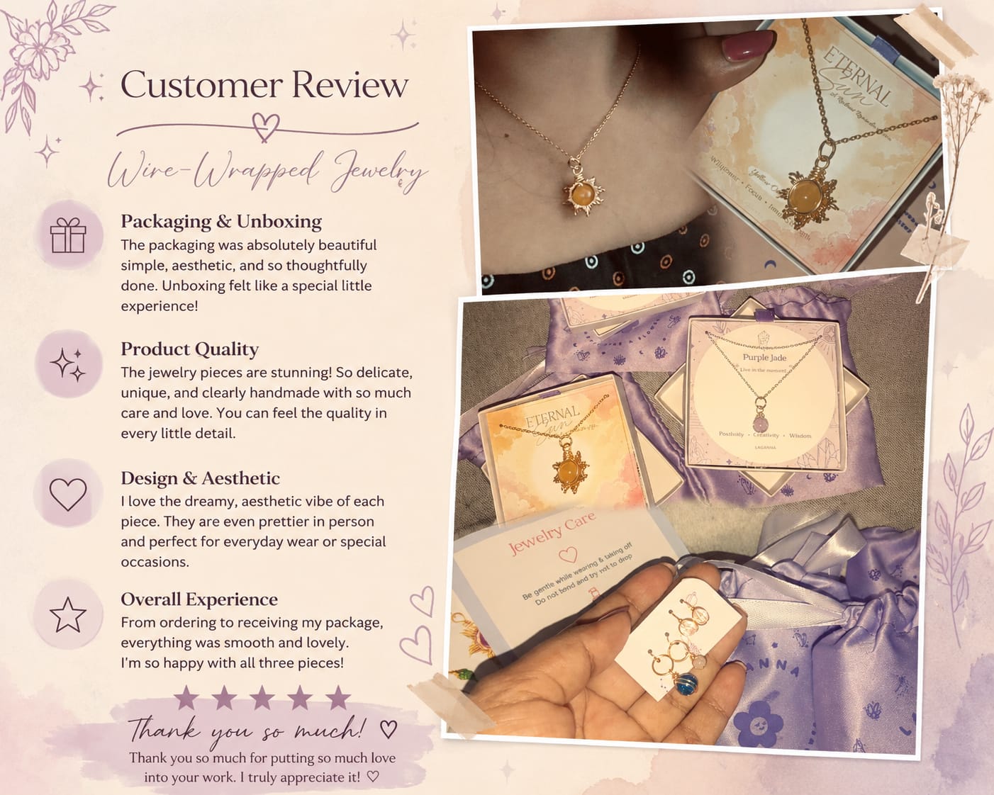 Customer photo review of Eternal Sun Necklace | Yellow Onyx