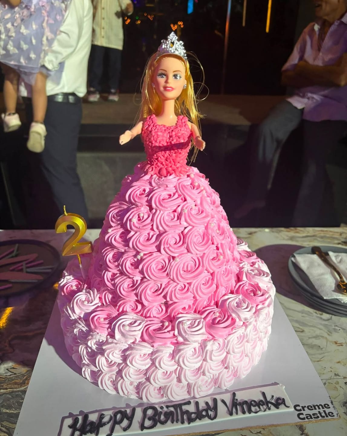 Customer photo review of Barbie Pink Floral Cake