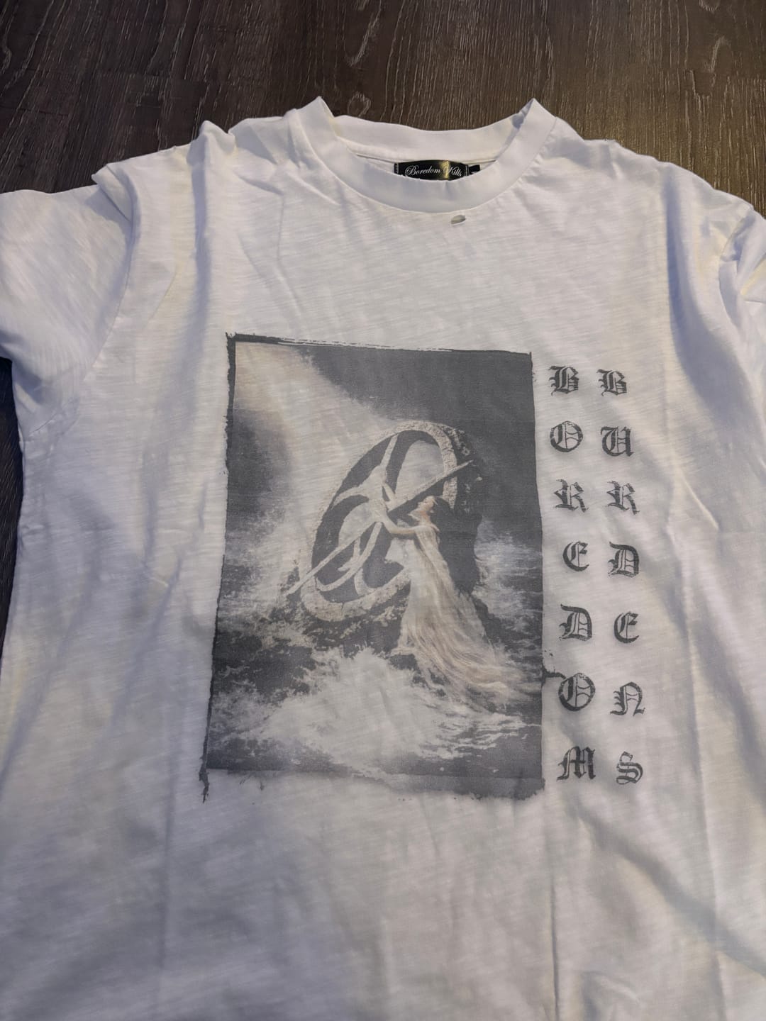 Customer photo review of Boredom Kills Washed Up Tee White