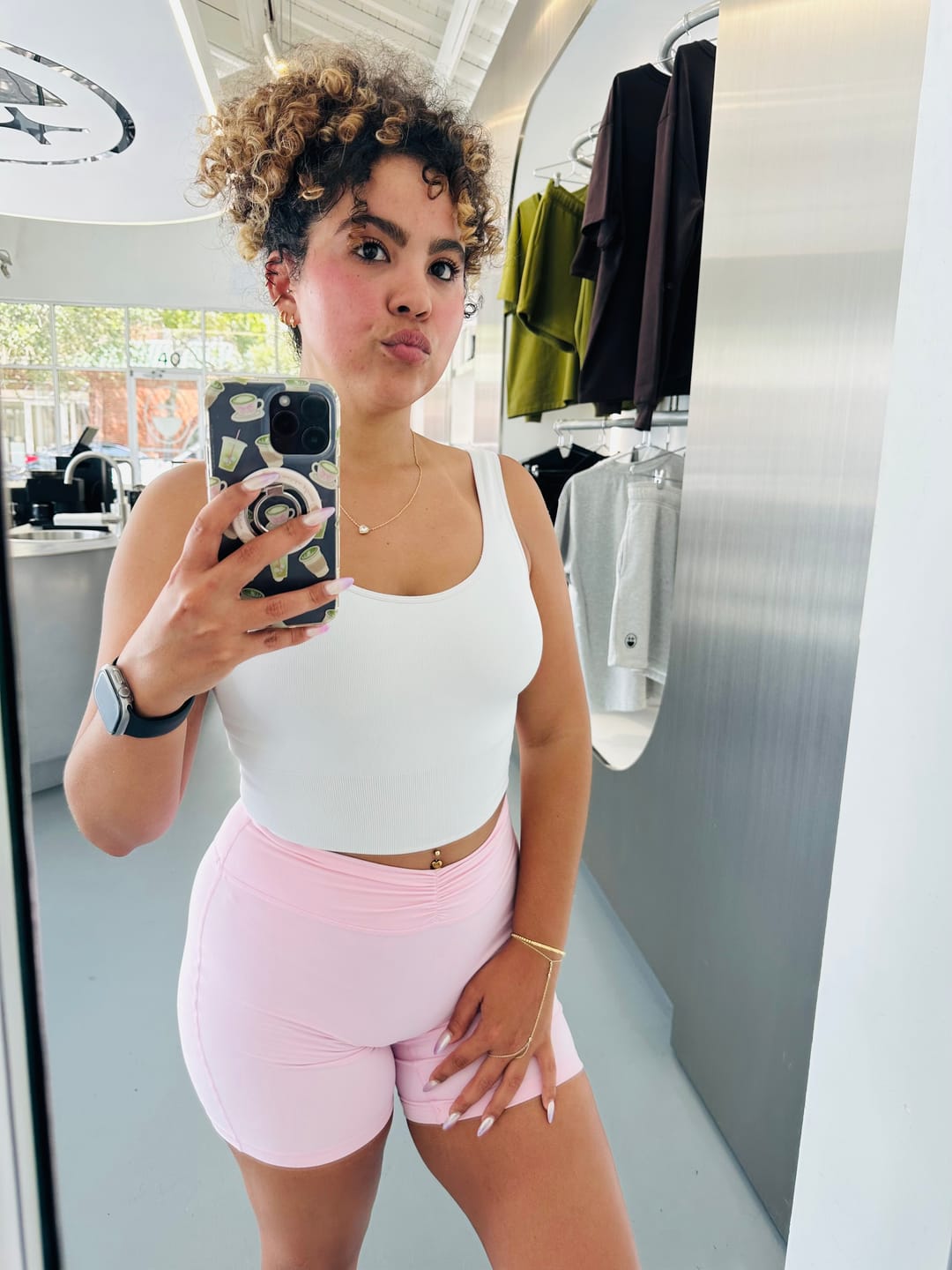 Customer photo review of W1161 Buttersoft Scrunch Band Shorts