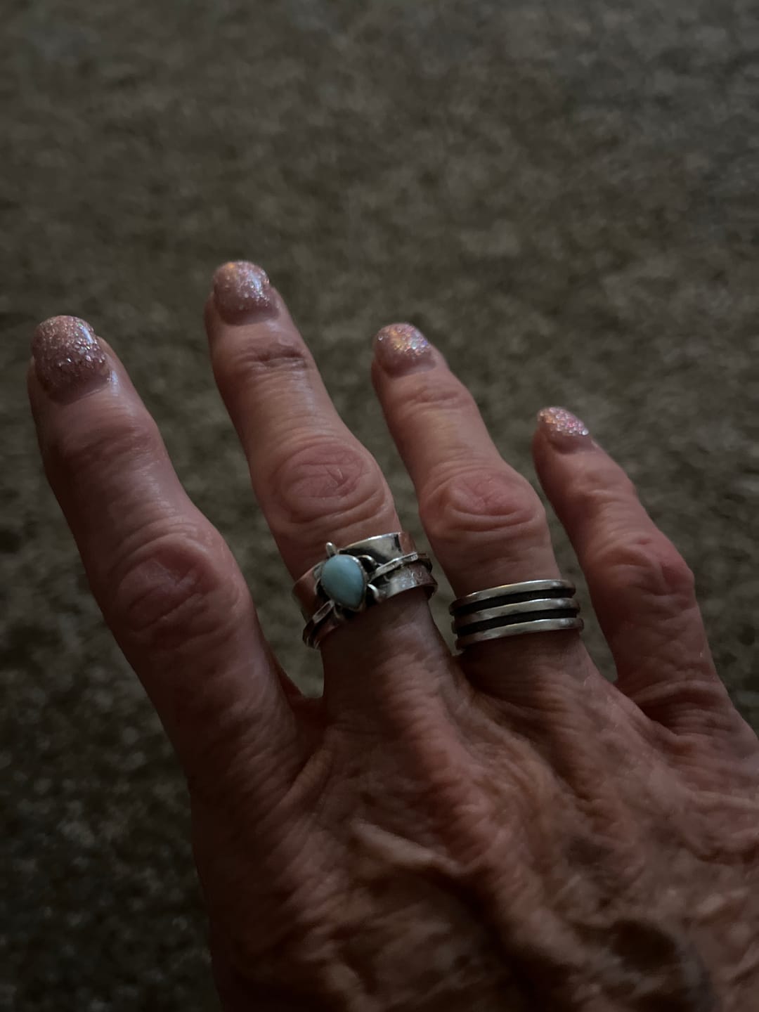 Customer photo review of Turtle Larimar Fidget Ring