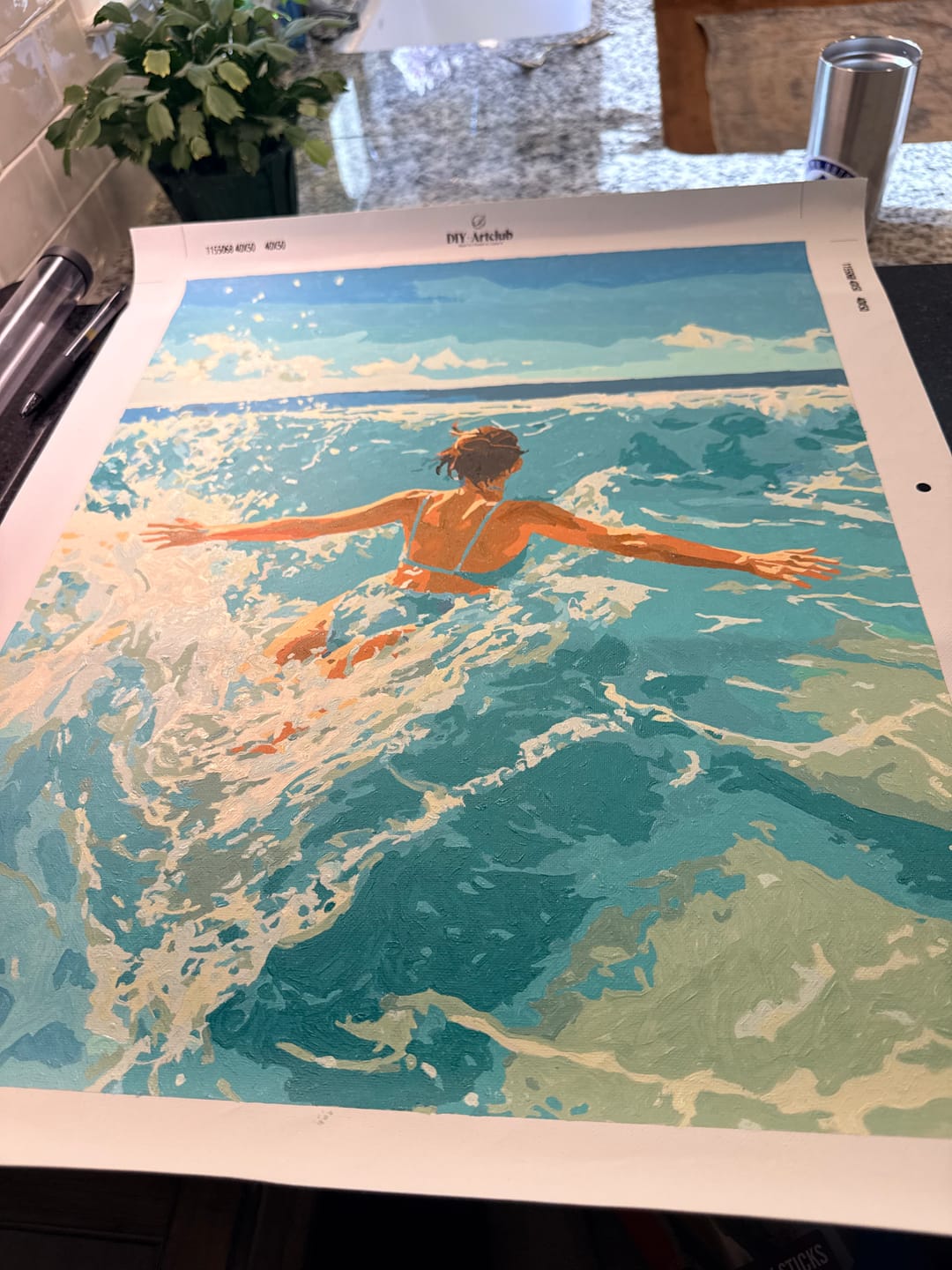 Customer photo review of Wave Chaser | Paint by Number