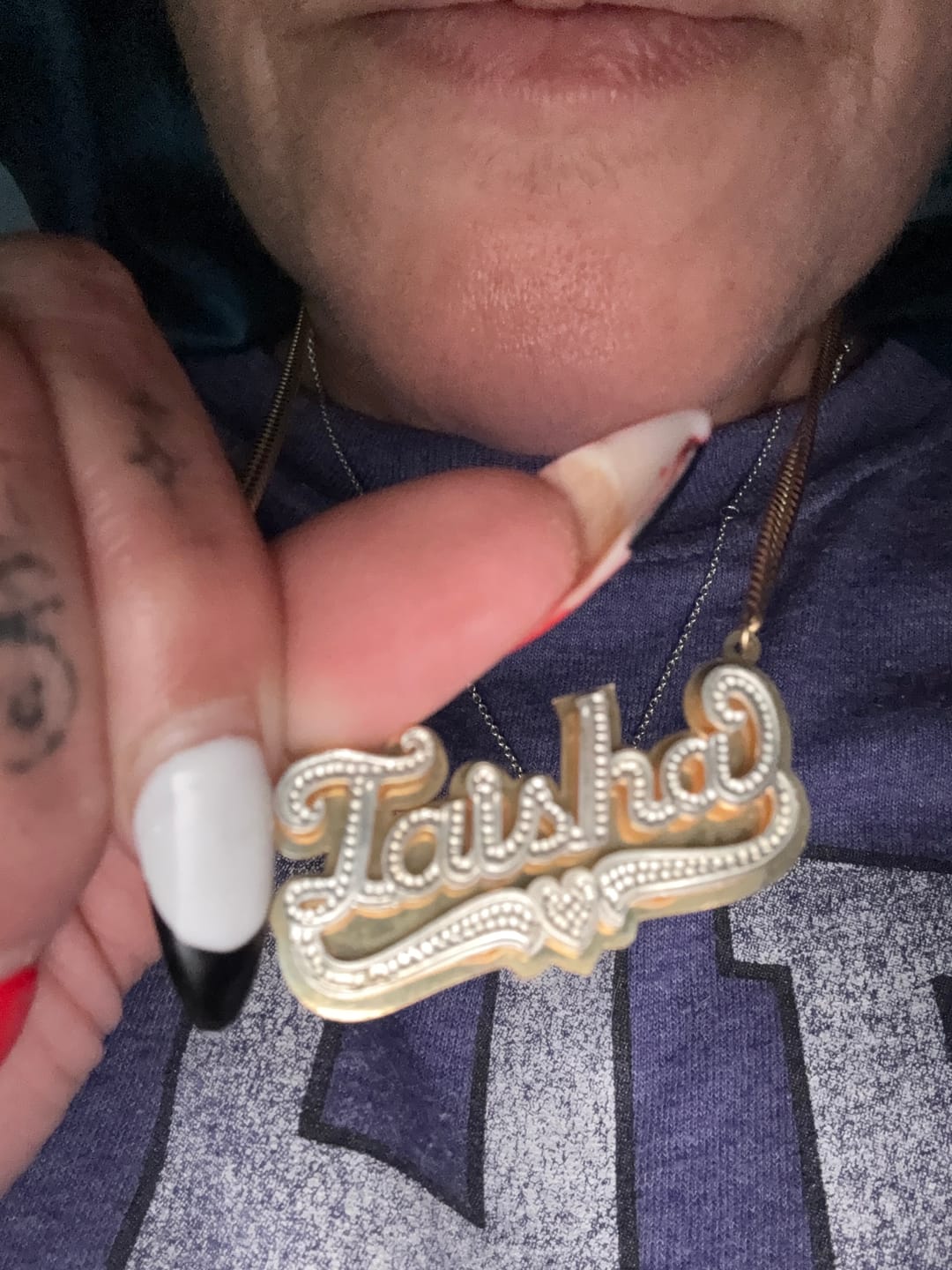 Customer photo review of Personalized Double Plated Name Necklace "Amber"