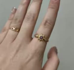 Customer photo review of Adjustable Enchanted Sun Ring with Iridescent Stone