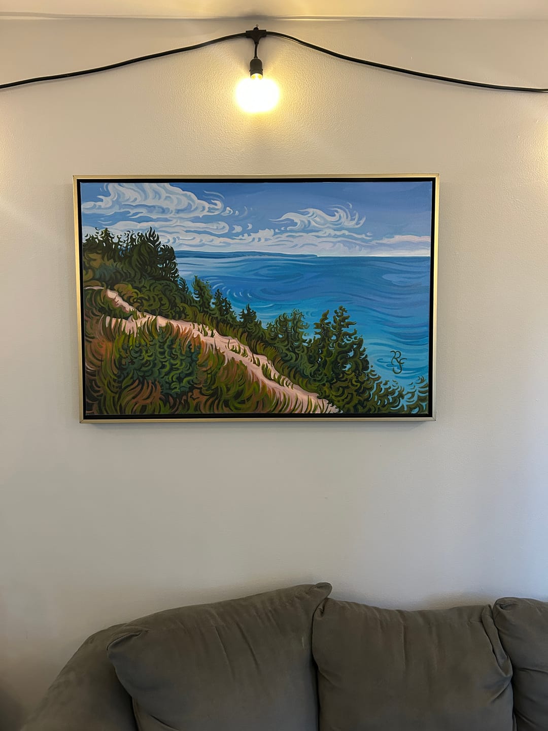 Customer photo review of Water's Flow 24" x 36" Empire Bluff, Lake Michigan, Sleeping Bear