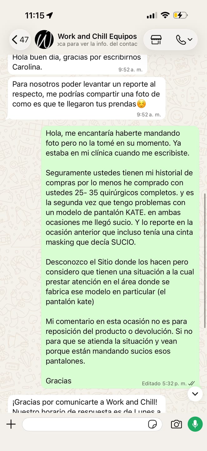 Customer photo review of Pantalón Kate Blanco