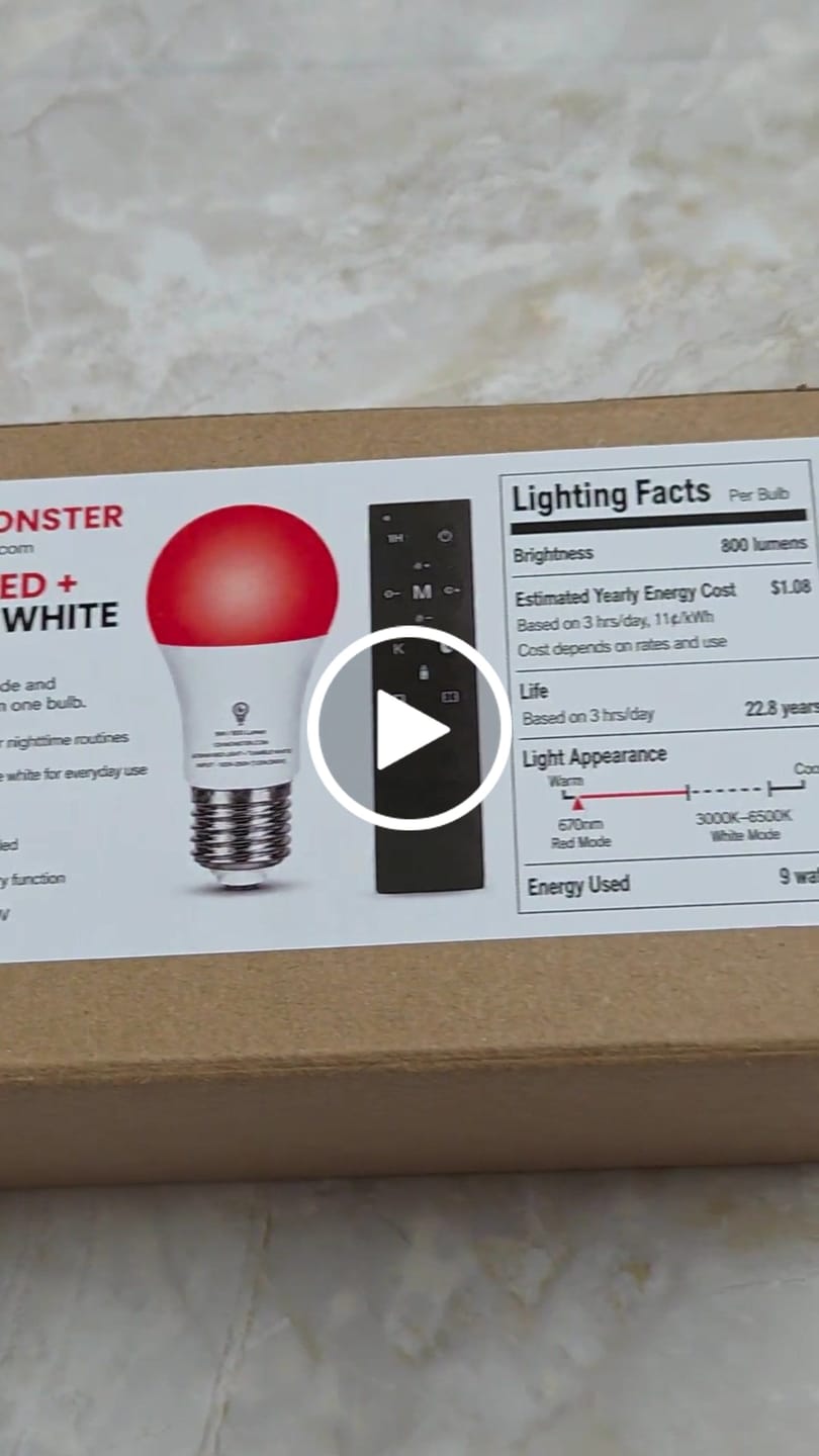 Customer video review of 670nm Deep Red LED Bulb with 3 White Modes