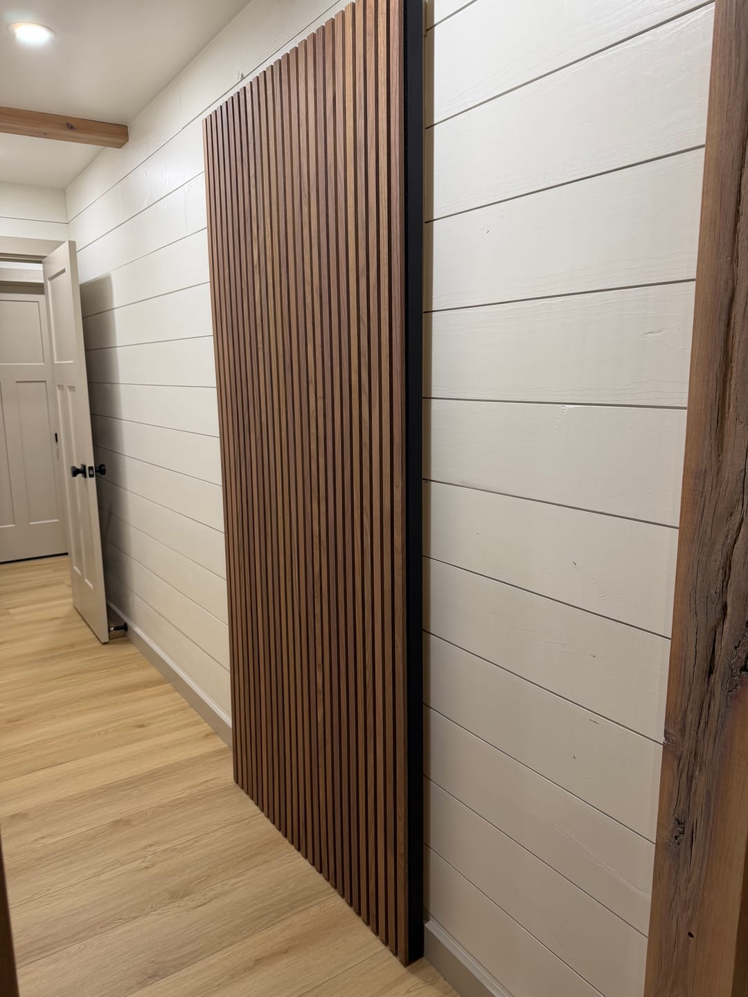 Customer photo review of Natural Walnut Acoustic Slat Panel 94.5" Sample