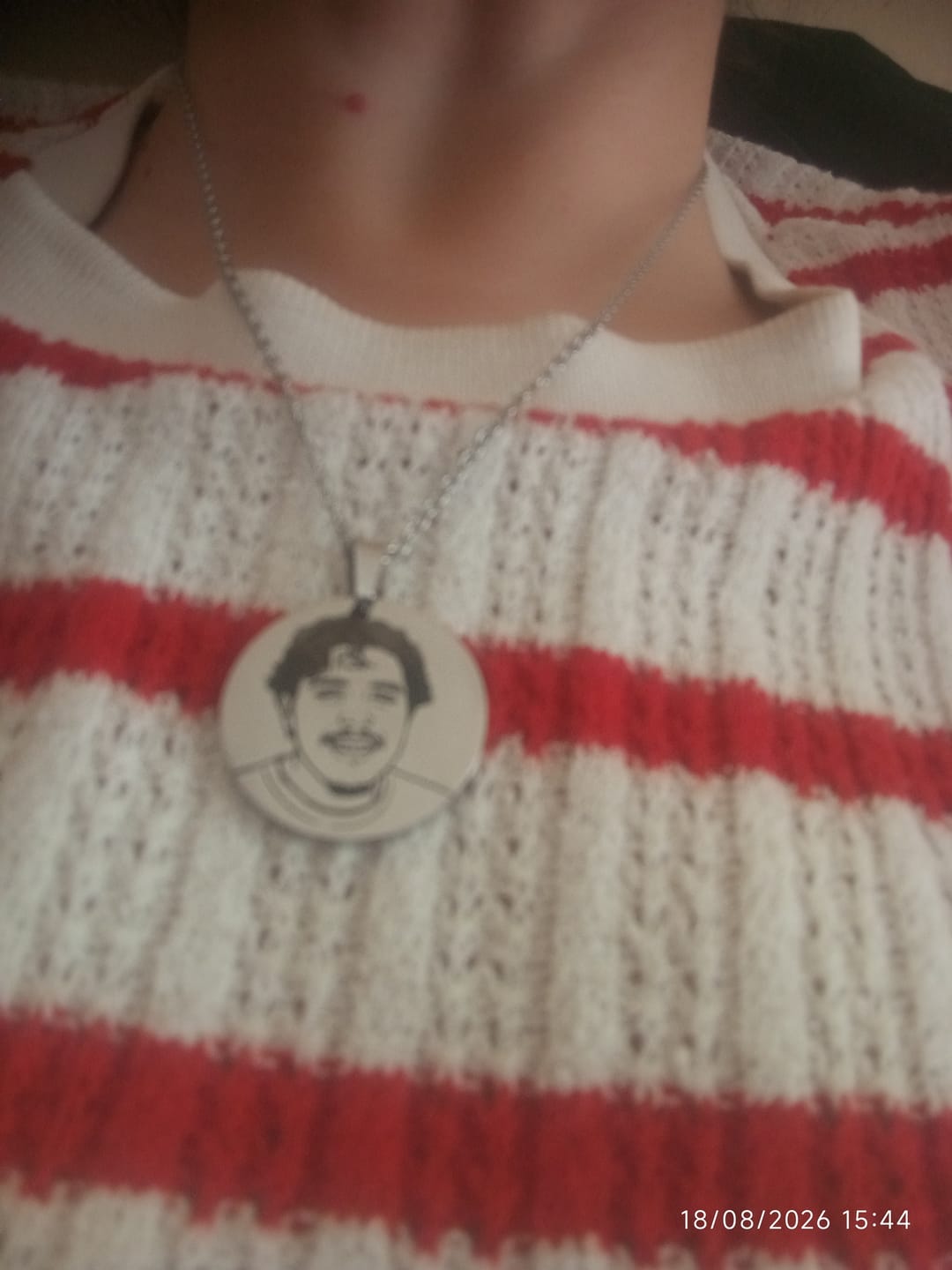Customer photo review of Collana Cerchio Con Foto Personalizzata