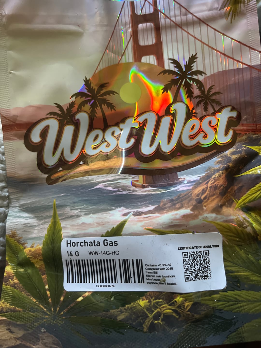 Customer photo review of West West Brand - Horchata Gas - 14 Grams - Hybrid