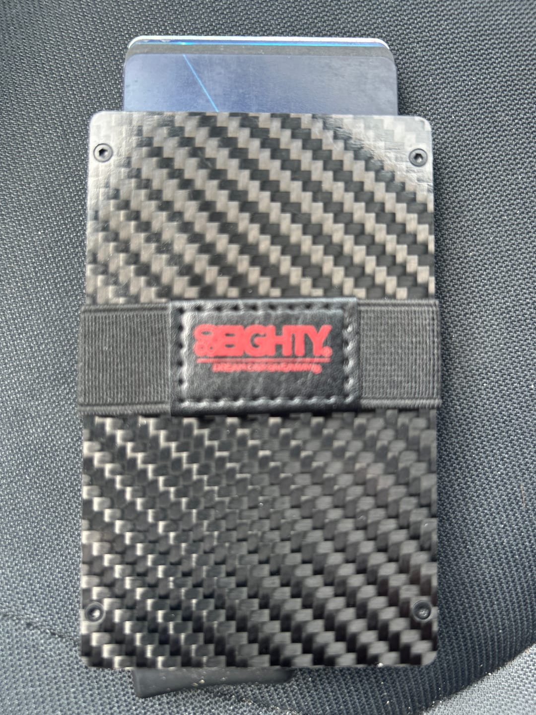 Customer photo review of 80Eighty® Minimalist Carbon Fiber Wallet