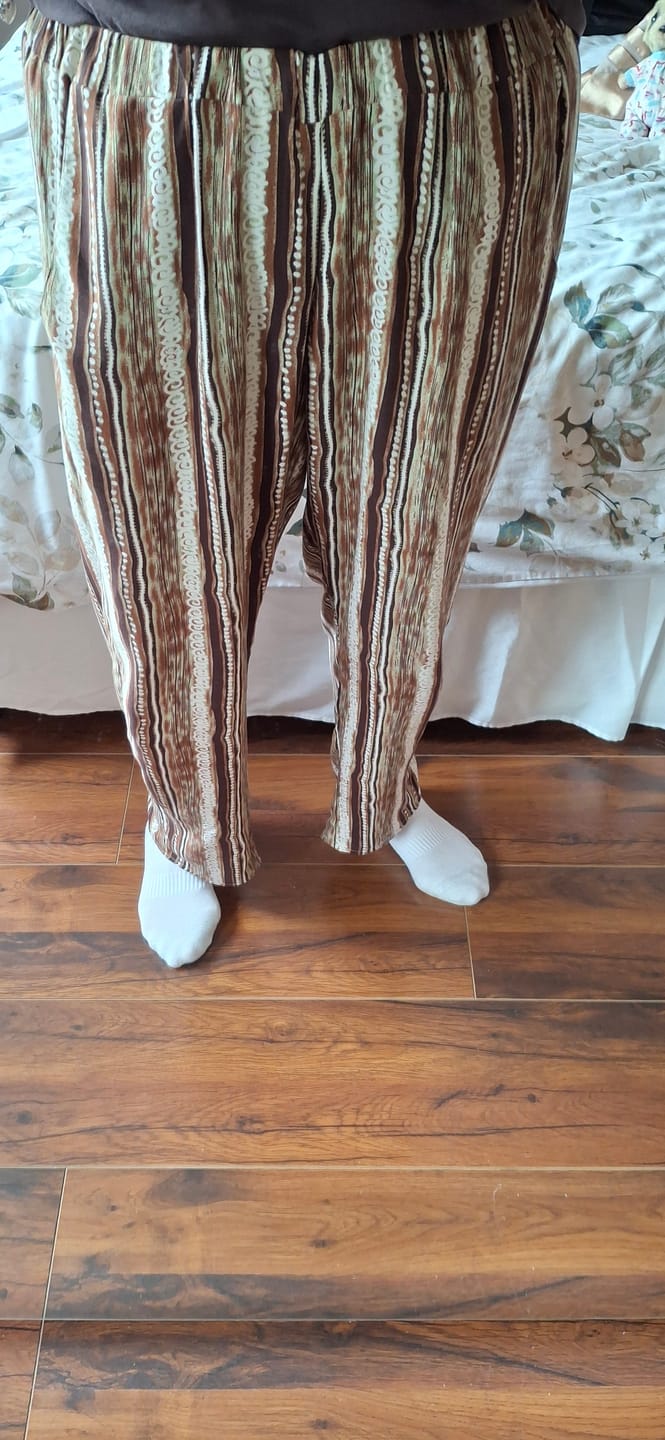 Customer photo review of Folk Stripe Viscose Challis Fabric