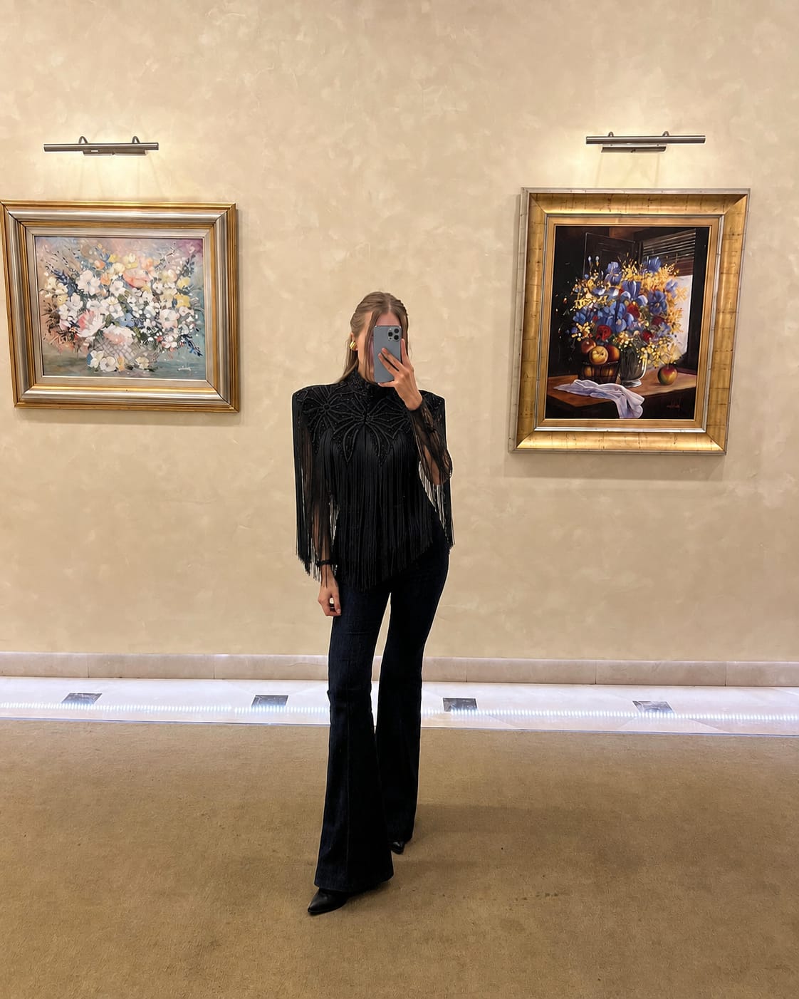 Customer photo review of Macee Fringe Cape