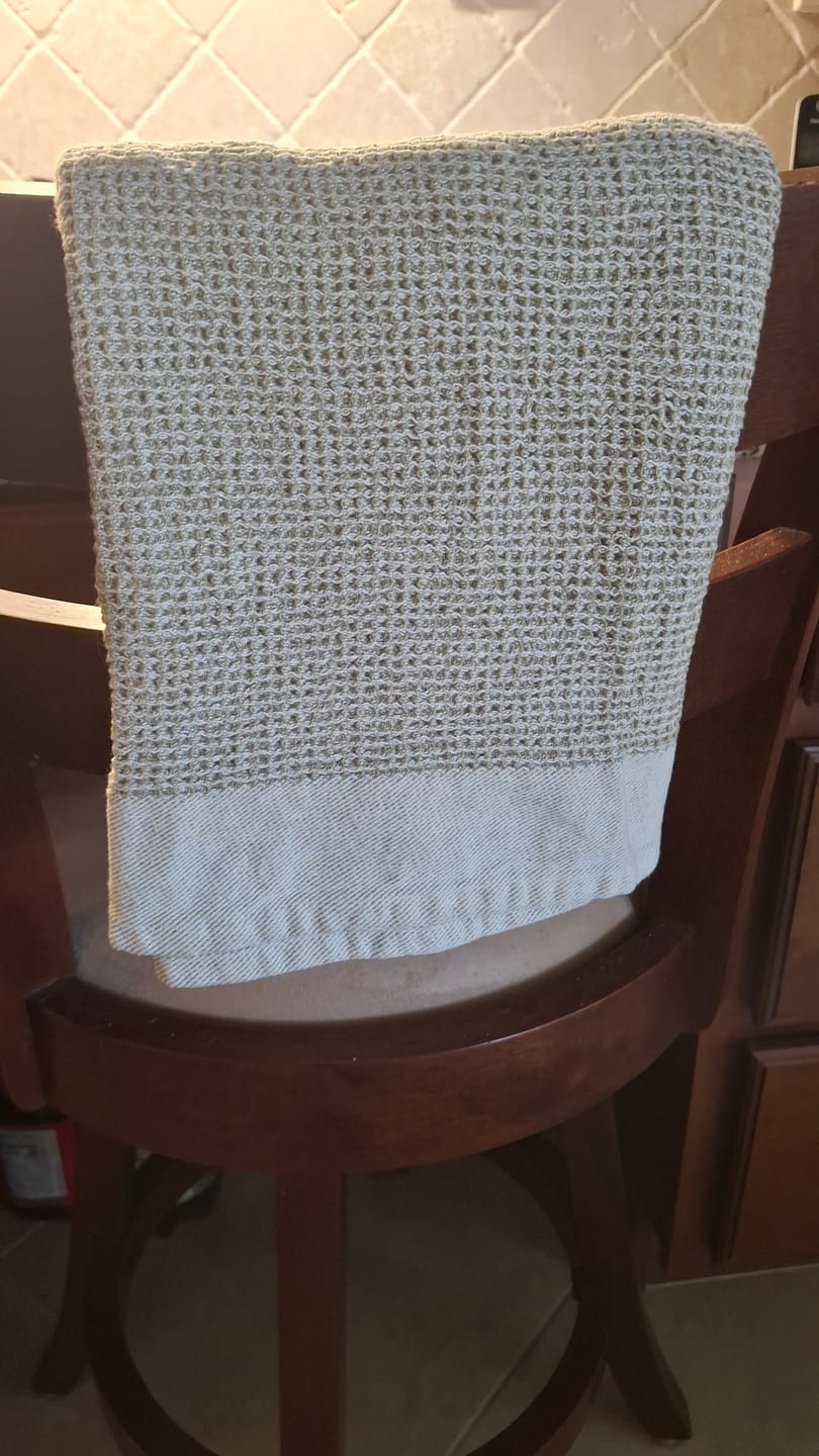 Customer photo review of Natural Waffle Weave Towel Set