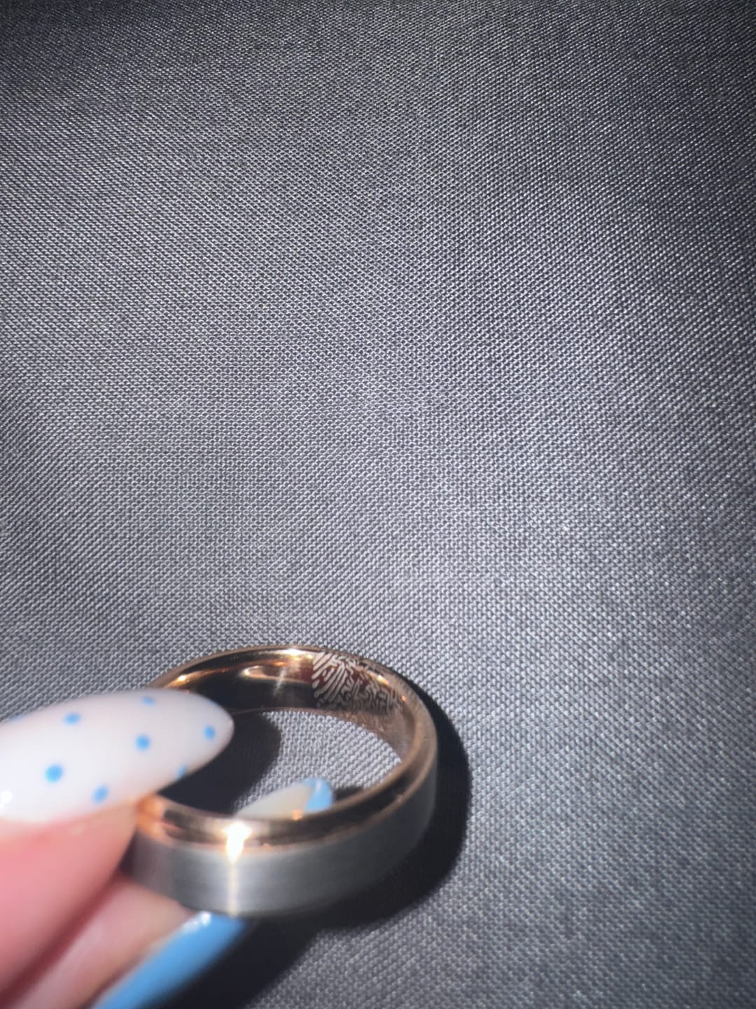Customer photo review of Fingerprint Engraving - Inside / Outside Ring