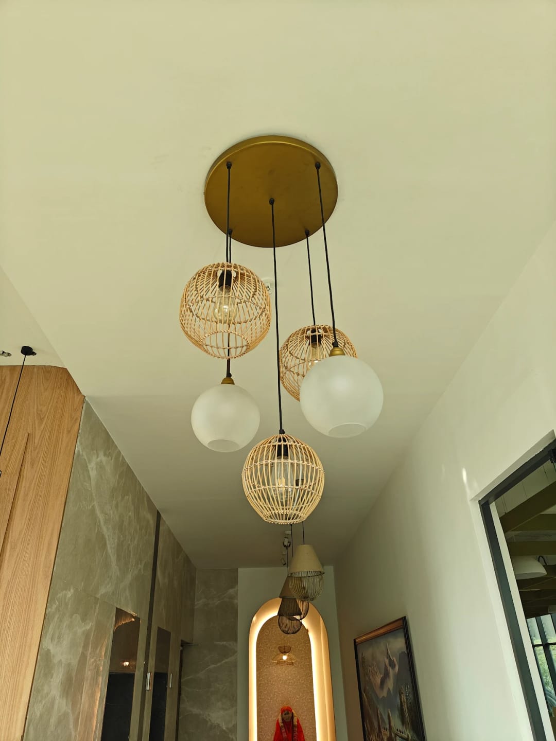 Customer photo review of Nymph Circular Cluster Of 5 Hanging Lamp