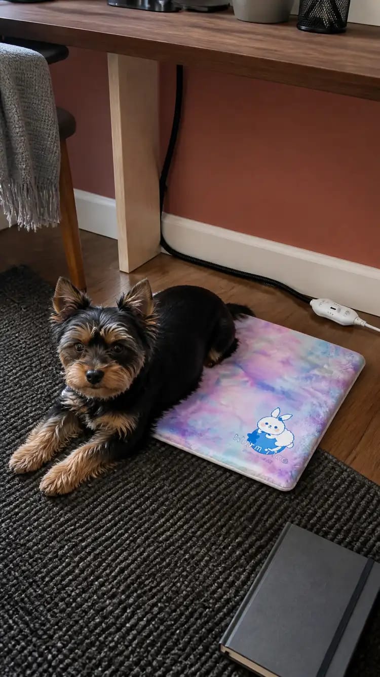 Customer photo review of CozyGlow Adjustable Pet Heating Pad