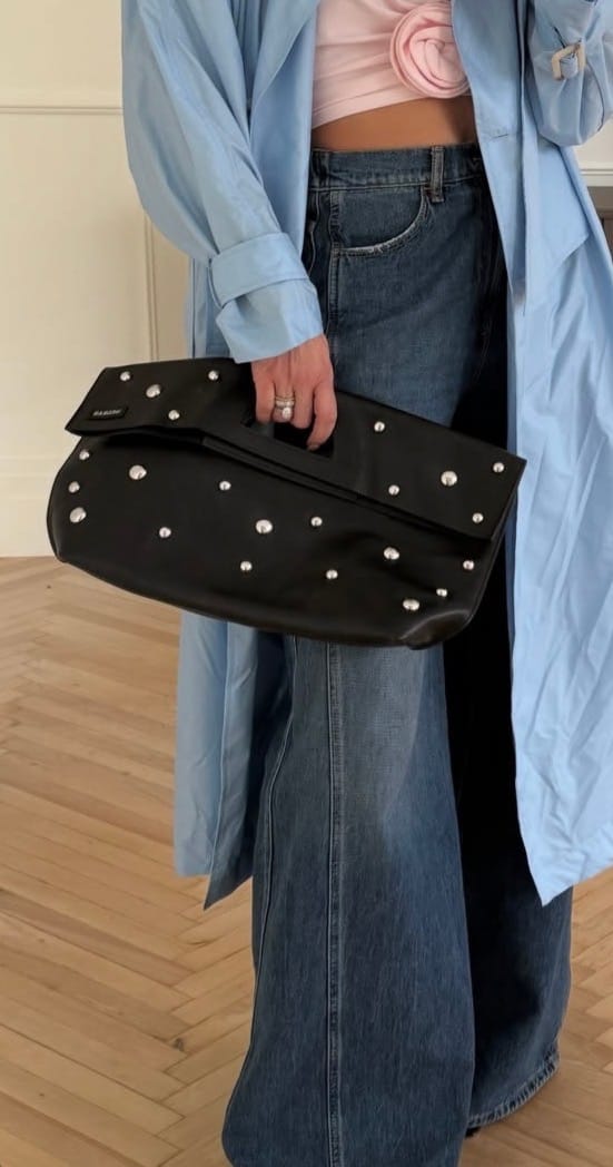 Customer photo review of Сумка Rignon Mini з металевими півсферами чорна