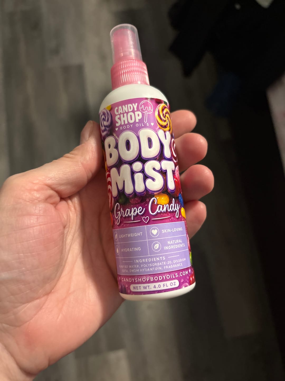 Customer photo review of Grape Candy – Full Body Mist
