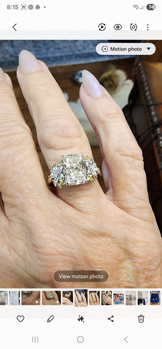Customer photo review of DovEggs 4.03ct cushion E VVS2-LAB GROWN DIAMOND-K13386