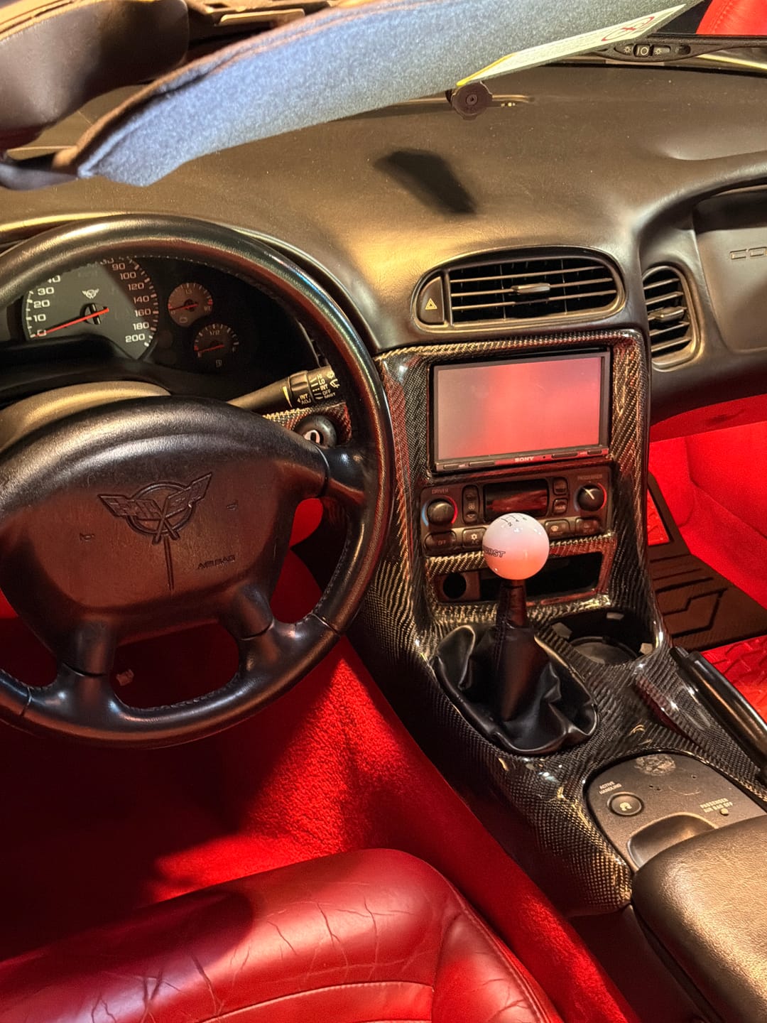 Customer photo review of Genuine Carbon Fiber Dash For Chevrolet Corvette C5 Fits Double Din Radio