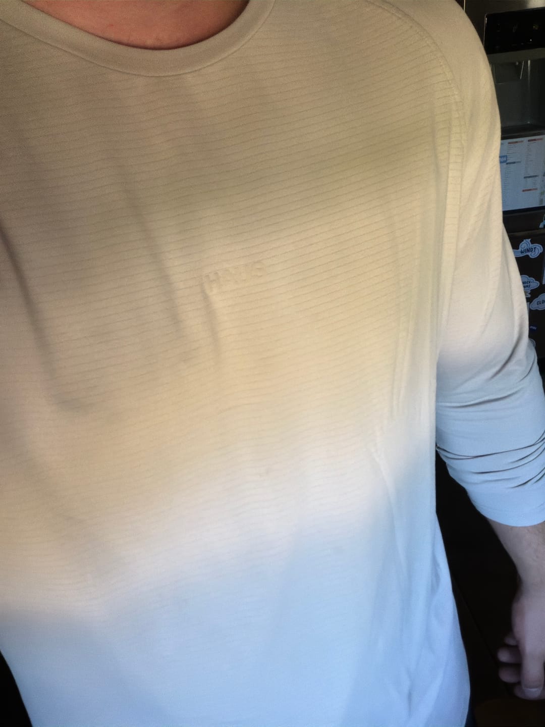 Customer photo review of Essentials Long Sleeve Athletic Fitted Tee