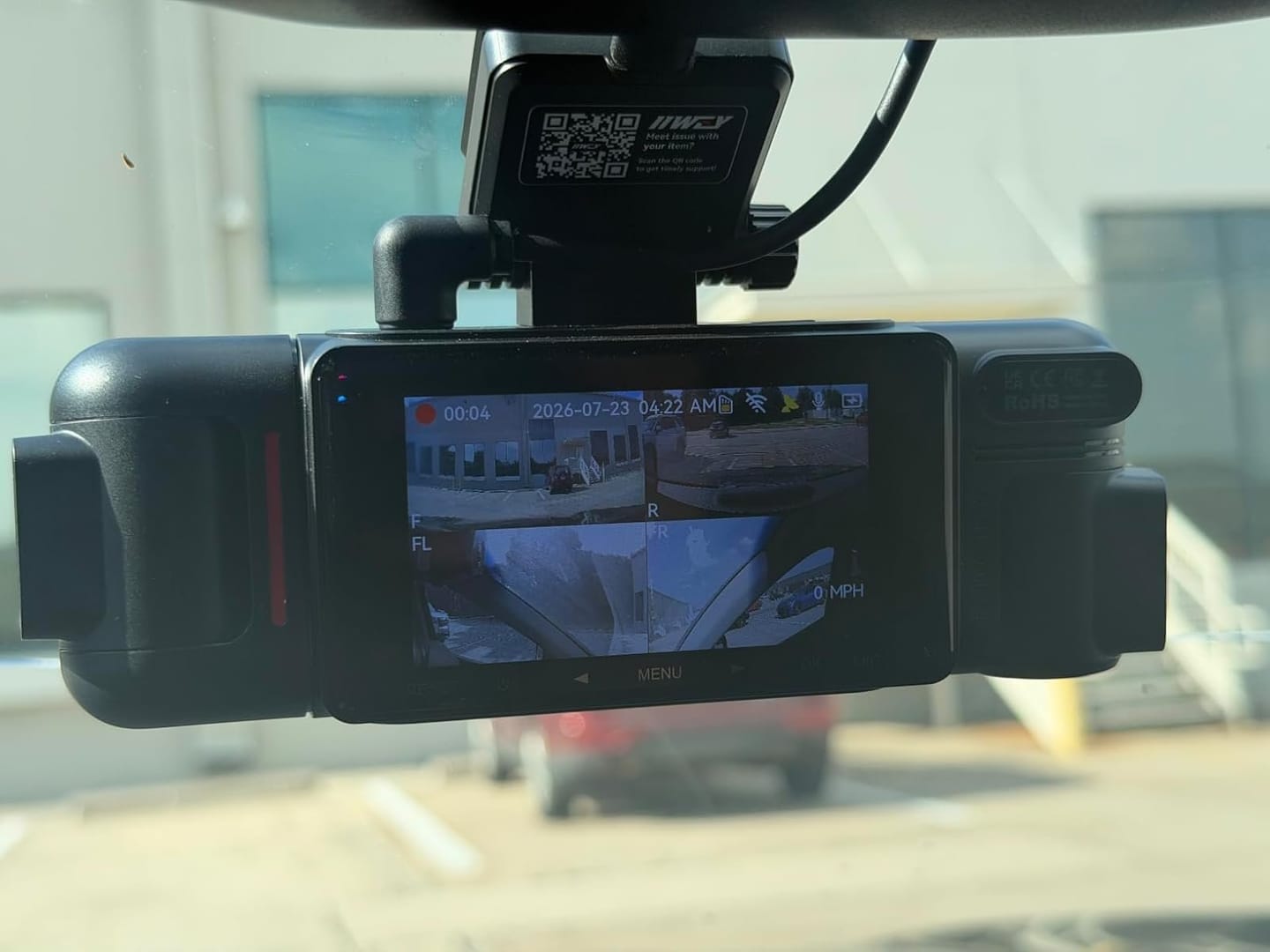 Customer photo review of BOLTHUT™ 4-Channel Dash Cam — 360° Front, Rear & Cabin, Night Vision