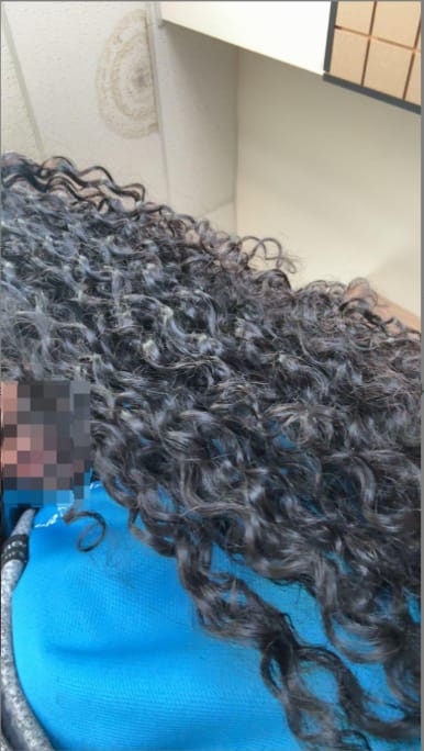 Customer photo review of Wavymy Burmese Curly Feather Crochet Hair Lightweight Miracle Knots Human Hair Extension