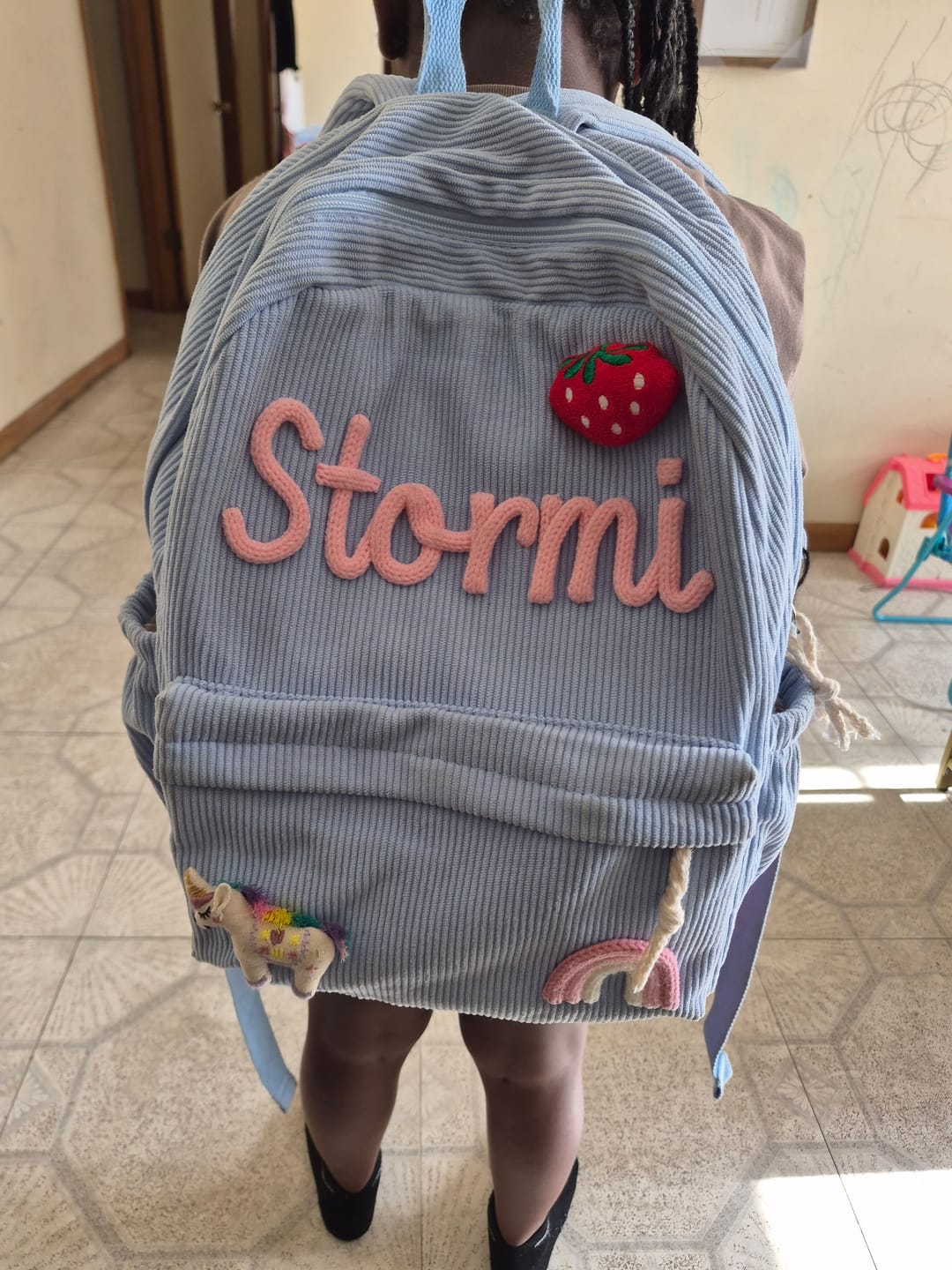 Customer photo review of K&C - Personalized Knitted Backpack