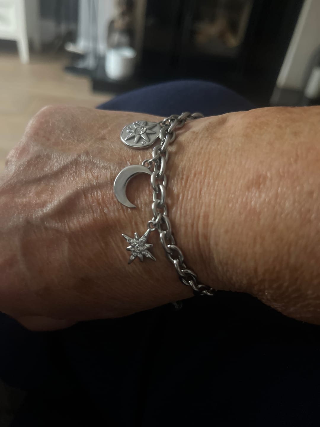Customer photo review of My Sun, Moon & Stars Charm Bracelet