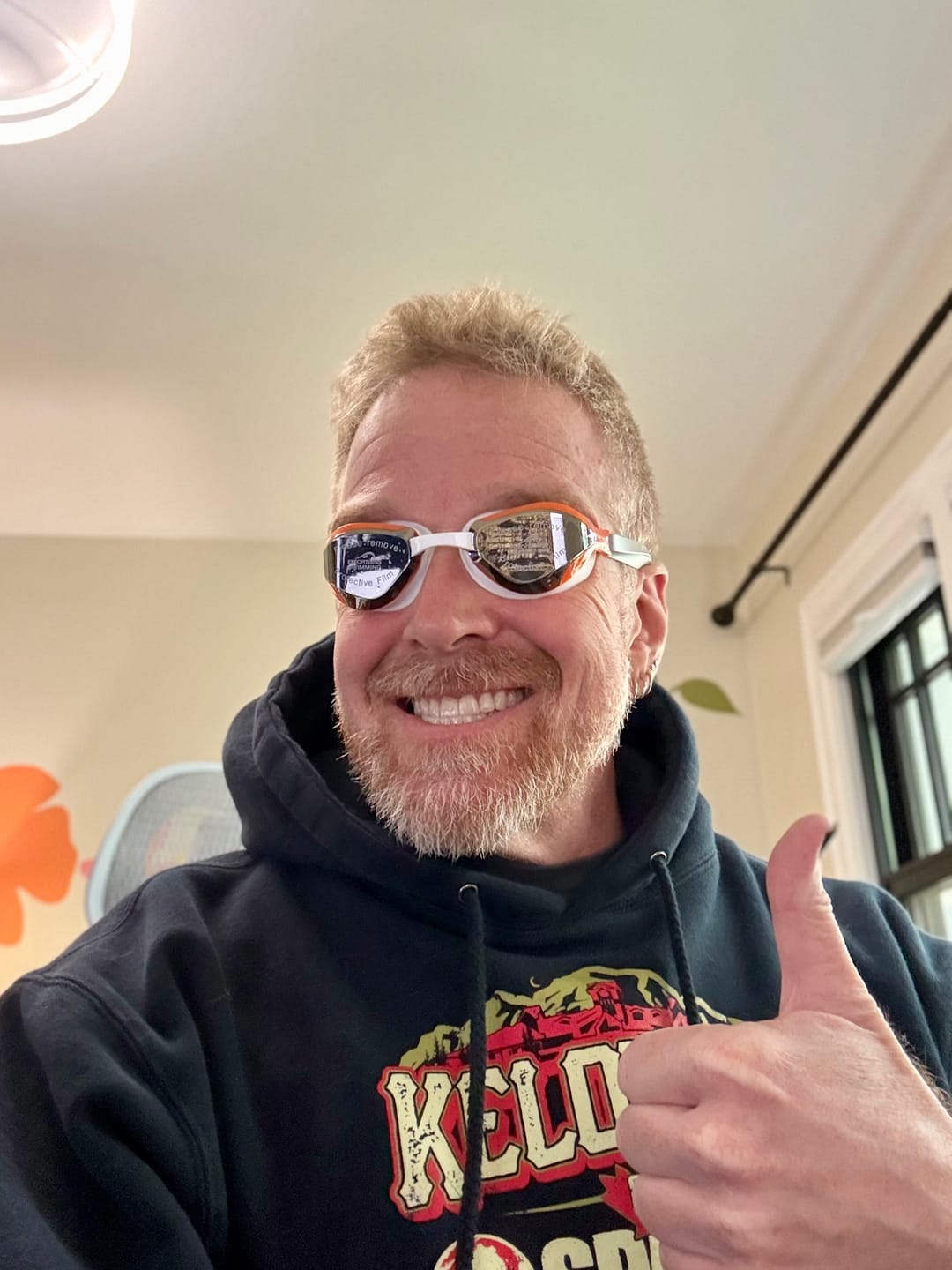 Customer photo review of NanoClear™ Viper Swim Goggles Mirror - (Grey/Orange)