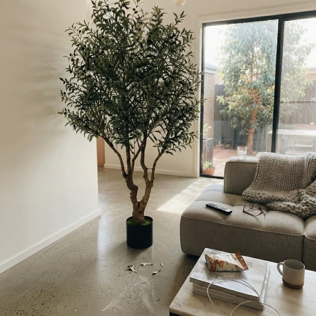 Customer photo review of Realistic Large Faux Olive Tree 210cm